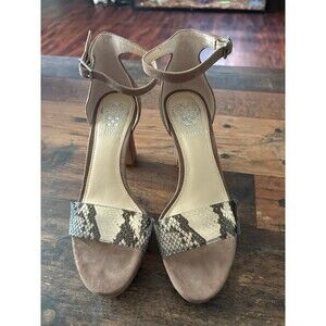 Vince Camuto Snakeskin Print Heels Size 6